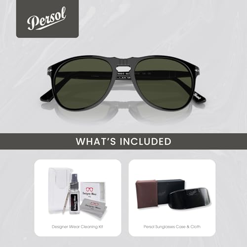 Persol PO9649S Aviator Sunglasses for Men +BUNDLE with ACCESSORY EYEWEAR KIT2