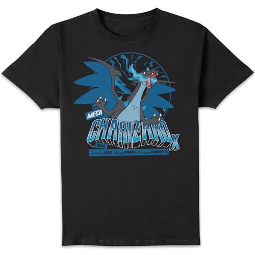 Image of Official Pokémon Mega Charizard X T-Shirt Mens Black - M