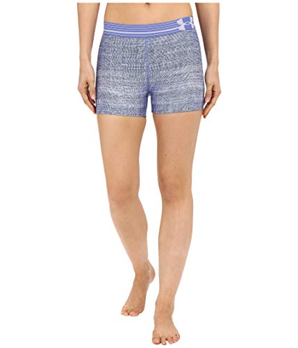 Under Armour Women's HeatGear Printed Shorts, Black/Mirror/Metallic Silver, X-Large