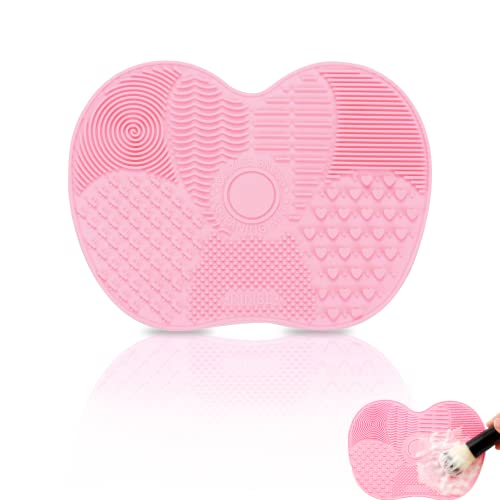 Silikon-Make-up-Pinsel-Reinigungspad Tragbares Waschwerkzeug für Trocken- und Nassreinigung Reinigungsmatte (Rosa)