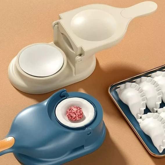 YUGANSHU 2 in 1 Dumpling Maker Ghughra Momos Maker Machine, Skin Press Mould for Gujiya Ghughra Mould Machine, Kitchen Dumpling Making Tool with Dumpling Puri Maker(Pack of 1) (Momos Maker) 1