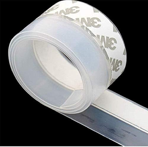 KEPEAK Silicone Door Bottom Seal Strip Tape, 3.5 × 500 cm Transparent Weather Stripping for Waterproof, Windproof, Dust Proof, Weatherproof, Soundproof, Insects Proof