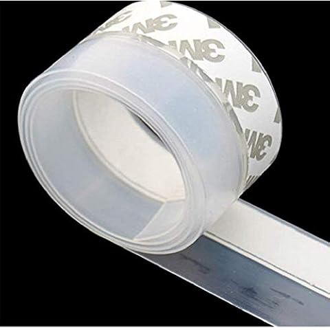 KEPEAK Silicone Door Bottom Seal Strip Tape, 3.5 × 500 cm Transparent Weather Stripping for Waterproof, Windproof, Dust Proof, Weatherproof, Soundproof, Insects Proof Cover
