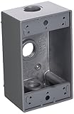 Made in The U.S.A. Greenfield B23PS Series Weatherproof Electrical Outlet Box, Gray