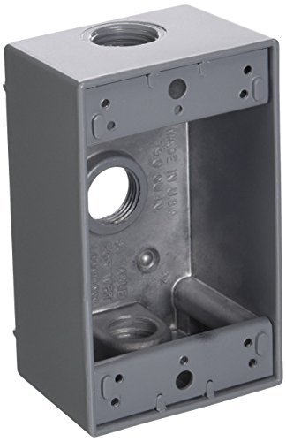 Made in The U.S.A. Greenfield B23PS Series Weatherproof Electrical Outlet Box, Gray