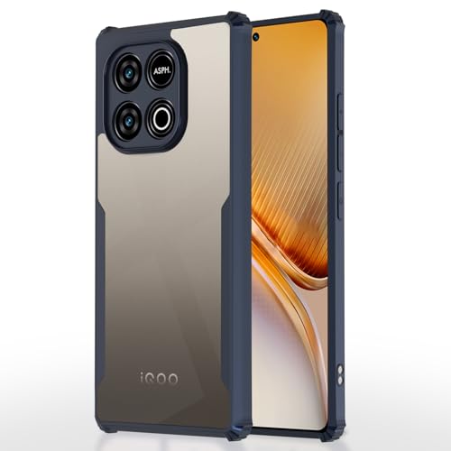 Image of Pikkme Back Cover for iQOO Neo 10 5G / Vivo Y300 GT 5G | Ultra Hyrbid | Full Camera Protection | Raised Edge | Crystal Clear Transparent Bumper Case (Blue)