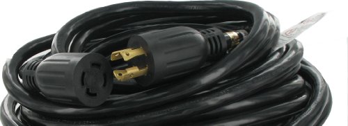 Voltec 05-00347 12/3 SJTW Outdoor Extension Cord with Lighted End, 25-Foot, Blue with Yellow Stripe