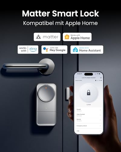 Bild 2 - SwitchBot WLAN Smart Lock Pro Mit Aufladbarem Akku, Matter Over WiFi, Elektronisches Türschloss, schnell an deinem vorhandenen Türriegel installiert, unterstützt Apple Home, Alexa, Google Home, IFTTT