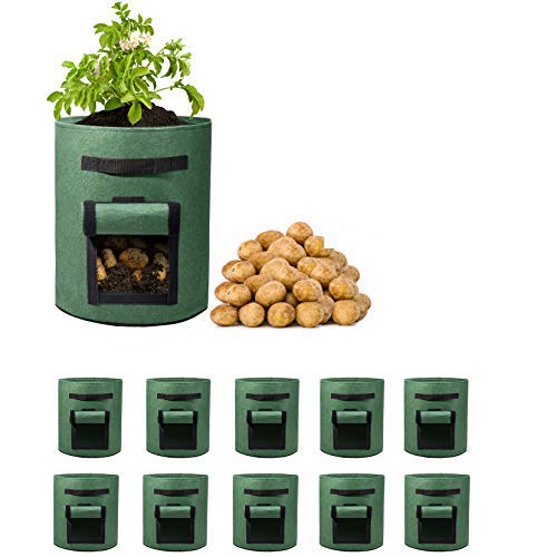 Delxo 10 Pack 10 Gallon Potato Grow Bags,Grow Bags for