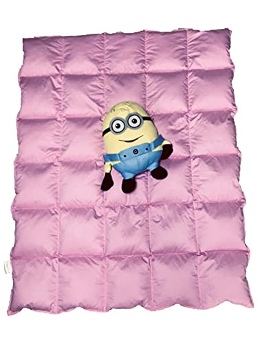 Rose Feather 20171130014 Toddler/Travel/Crib Goose Down Comforter Duvet/Blanket Multifunctional,100% Organic Cotton Washable Unisex Kids,All Season,Pink 47X60 thumb #3