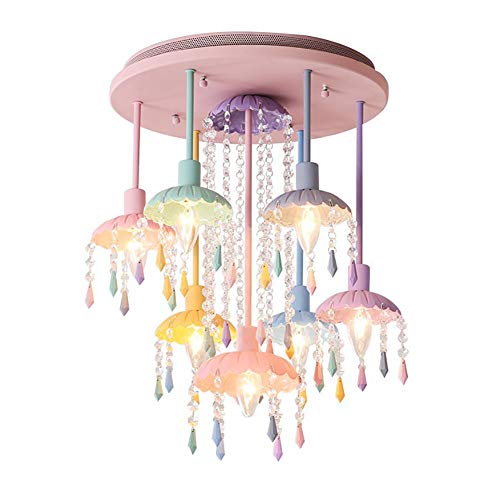 Plafond en Cristal 7 Lumières Éclatant pour Chambre Enfant Lumineuse