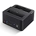 Dual Bay USB 3.0 - Docking station per dischi rigidi SATA HDD/SSD (fino a 2 x 16 TB) con lettore di schede SD/TF integrato. Supporta la duplicazione offline, backup Plug & Play senza strumenti immagine