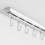 Ceiling Curtain Track, Curtain Track with Roller Hooks, 9ft - 12ft Ceiling Mounted Rail Set for Room Divider, White