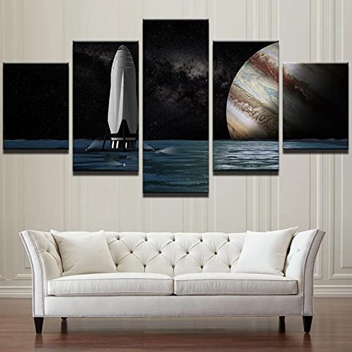 Impression sur toile univers et constellation | Déco salon paysage de planète avec cadre