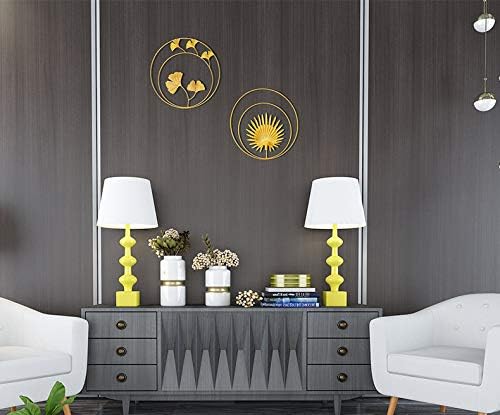 Hosoncovy Home Decoration Metal Wall Hanging Decoration Golden Ginkgo Biloba Wall Art Decoration Wall Hanging Sculpture for Home Living Room Bedroom