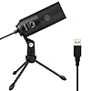FIFINE USB-microfoon, pc-condensatormicrofoon met standaard, studiokwaliteit opname-microfoon USB voor podcast, studio, streaming, uitzending, YouTube, video, games, K669B (zwart)