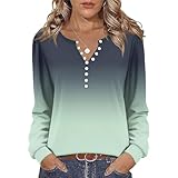 Women V Neck Button Down 2026 Casual Blouse Pullover Loose Printed Shirt Tops Plus Size Long Sleeve T Shirts