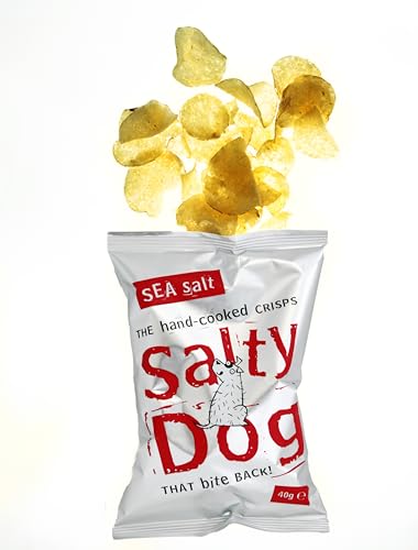 Sea Salt Salty Dog Hand Cooked Crisps | 24 x 40g Gluten-Free & Vegetarian Snack Packs | 960g Box | Perfect for Parties & On-the-Go, Picnics and BBQs - Image 2