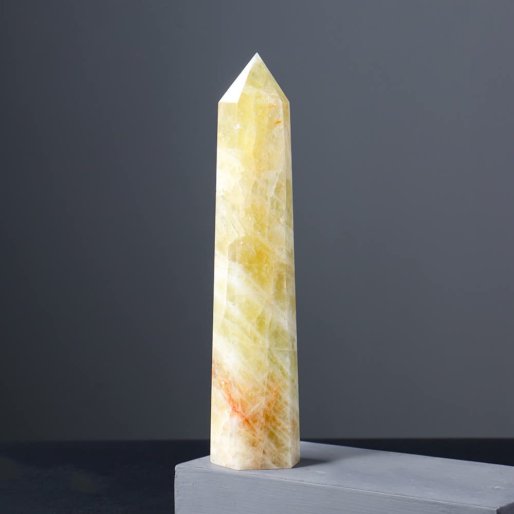 Citrine Prisme Hexagonal pour Harmoniser Votre Décoration Feng Shui