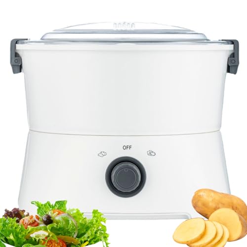 Peladora Eléctrica de Patatas – Máquina Automática de Pelado con Un Solo Botón y Secador de Verduras, Rápida y Segura para Uso Doméstico y Comercial, Perfecta para Patatas, Peras y Manzanas