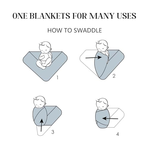 Image of Newborn Receiving Nursery Blanket Baby Swaddle Wrap with Hat Sets