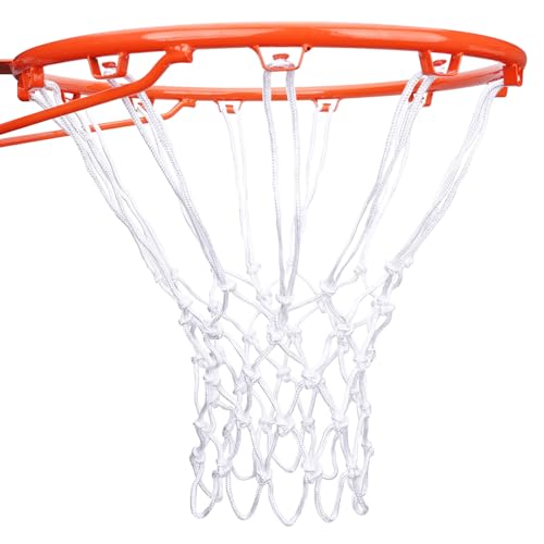 [2 Packs] Sieqioor Professional Basketball Net Replacement Heavy Duty, Durable Basketball Nets in All Weather Anti Whip, Fits Standard Indoor Outdoor Rims 12 Loops (White) with Basketball net Bag