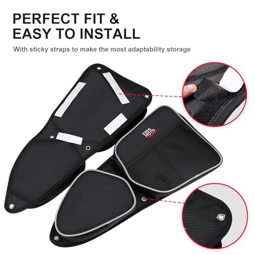 image for KEMIMOTO Side Door Bags Compatible with RZR, UTV Front Door with Knee 