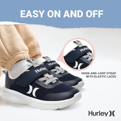 Hurley Kids Matson Athletic Sneakers with Adjustable Strap for Boys and Girls, Lightweight and Breathable Sports Sneakers, Kid's Running or Walking Shoes, Toddlers, Little Kids, and Big Kids3