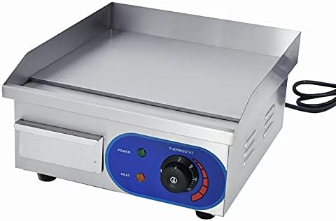 TAIMIKO Electric Griddle Flat Hotplate Commercial Countertop BBQ Grill Stainless Steel Nonstick Barbecue ,8mm Cooking surface thick 220-240V ,1500W