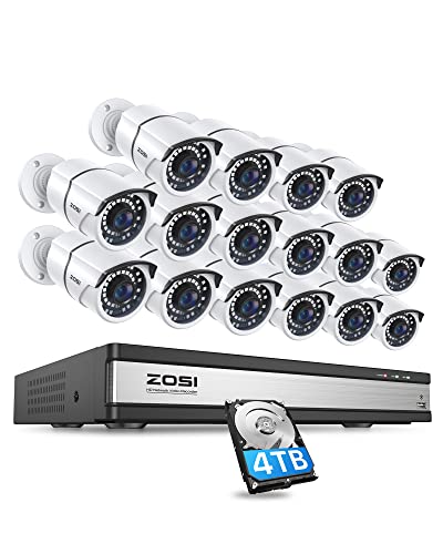 ZOSI 16 Channel 4K PoE Home/Business Security Camera System with 4TB HDD