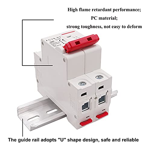 Smseace Dc Miniature Circuit Breaker, 63A 2P 500V Low Voltage Din Rail Mounted Miniature Air Circuit Breaker, Suitable For Solar Panels Grid System.fcy8-63-C63-2P #TOP2