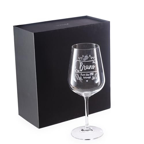 Wanapix | Copo de vinho personalizado | Estojo de presente incluído | taça de vidro gravada para vinho | com nome ou texto, taça de vidro | grande reserva