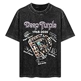 Men's Women's Deep Music Purple Band Oversized T Shirts Casual Round Neck Short Sleeve Shirt for Men Women L