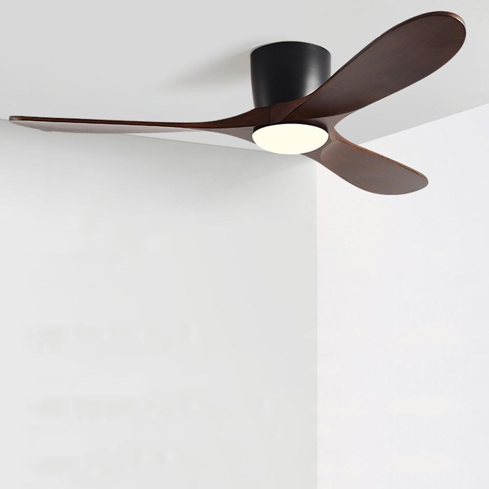 Ceiling Fans With LED Lights 6 Speed Remote Control Ceiling Fan With Lights Reversible Lighting Ceiling Fans 3 Wooden Blades Quiet Ceiling Fans Lamps Modern Ceiling Fans Lights Kits For Kitchen Patio