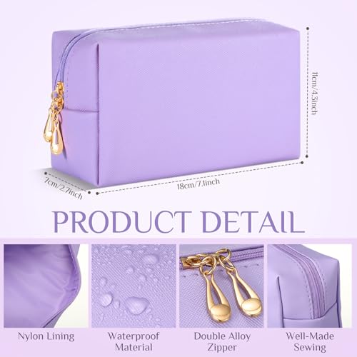 Cunno 50 Pcs Small Makeup Bags Bulk PU Leather Waterproof, Pink Purple by Cunno - Used condition - Image 2