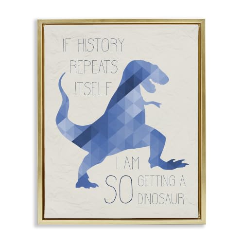 Dinosaur Geometric Trex Kids, 25 x 31 Inch Canvas in Floater Frame
