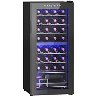 HOMCOM 86L Wine Cooler 32 Bottles 5-18° Freestanding Wine Fridge Black