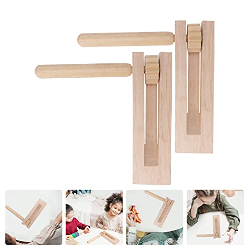 Nuobesty 2Pcs Traditional Matraca Toys Handmade Wooden Spinning Rattle Ratchet Noise Maker For Cheering, Games, Party And Celebrations #TOP7