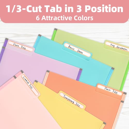 Ospelelf Pasta de arquivo expansível tamanho carta 21 x 27 pastas de plástico coloridas à prova d'á