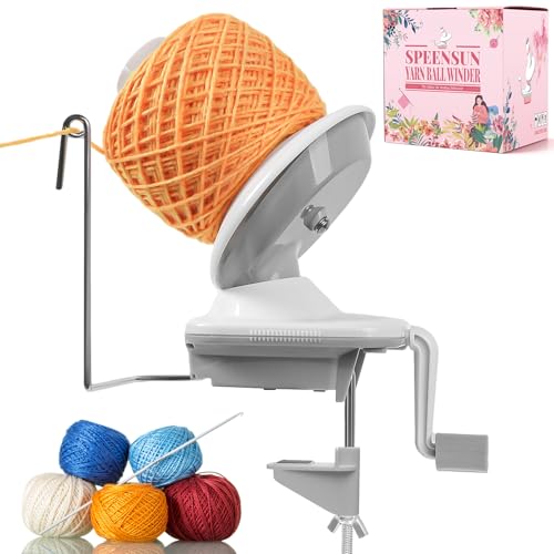 SPEENSUN Yarn Winder, Yarn Winder for Crocheting, 3.5 OZ Easy-to-Install and Efficiently Yarn Ball Winder with Lower Noise, Yarn Spinner for Crochet and Knitting Lover for Yarns Below Size 5