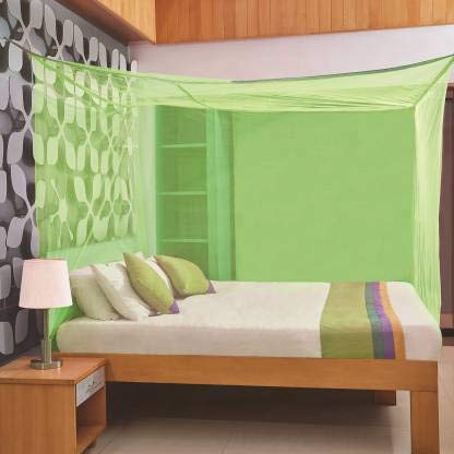 Mosquito NET for Single Bed Poly Cotton/King Size Queen Size Bed/Single Bed/machardani Protection for Baby(3×6.5 ft Green)