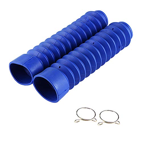 2Pcs 42mm Fuelle Horquilla, Cubierta de la Horquilla de la Motocicleta, Motocicleta Horquilla Delantera de Goma Cubre, con Cubierta de Amortiguador Gators Boot para 205x42 mm para Motocicleta(Azul)