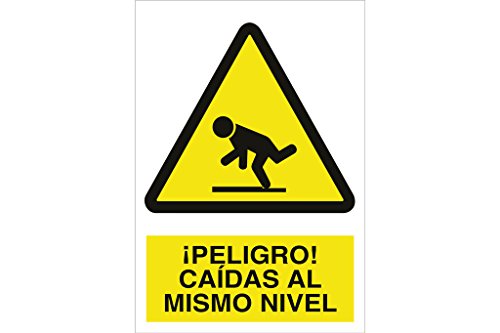 Plimpo Señal Poliestireno 297X210Mm. ¡Peligro! Caída Al Mismo Nivel En Oferta Cofan A27Pl297210 Señal Poliestireno, 297 X 210 Mm