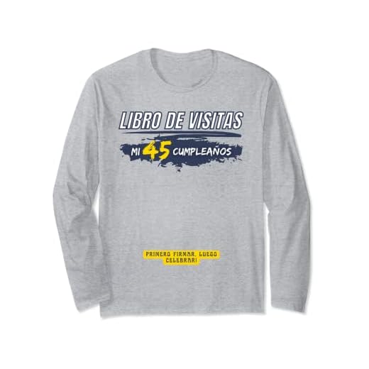 45 años - Libro de visitas de fiesta 45 años - 45 cumpleaños Manga Larga