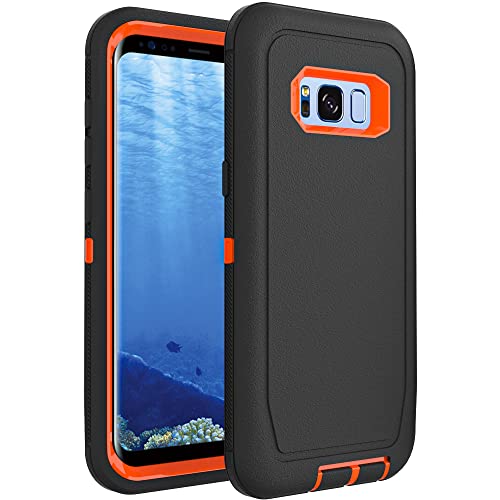 WOGROO Case for Galaxy S8 Plus, Heavy-Duty Tough Rugged Shockproof Drop Protective Cover Cases for Samsung Galaxy S8 Plus, Black+Orange by WOGROO - Used condition - US$8.25