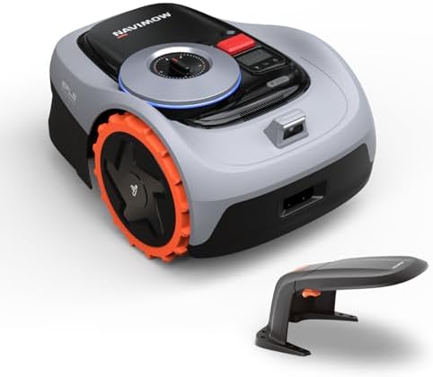 Navimow i105E+Garage S Robot Cortacésped Perimetral sin Cables, máx. 600 m², Ganador de la Prueba robótica RTK Vision, protección contra erizos, mapeo...