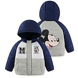 Disney Mickey Mouse Boys Color Block Puffer Coat Jacket for Toddler and Big Kids