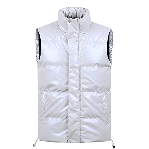 Veste de neige contre le froid automne hiver gilet sans manches blanc M