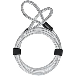Cables Antirrobo URBAN 5.200L Cable Extensión Seguridad para Candado Moto Disco, 200cm, Acero Trenzado con Sistema Lazo, Cable Antirrobo Multifunción para Bici, Moto, Casco, Bicicleta, Sillín, Patinete Electrico