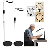 30X 10X Large Floor Magnifying Glass with Light and Stand, Three Lighting Modes, Stepless Dimmable, Flexible Gooseneck Floor Magnifying Lamp, Lighted Magnifiers for Close Work,Sewing, Crafts,Reading